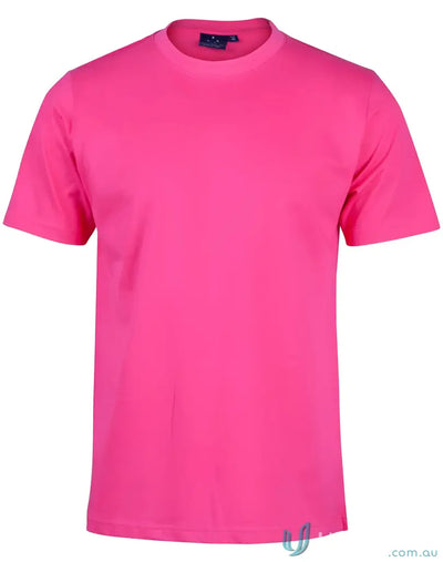 Bright pink combed cotton crew neck tee from Full Colour Print Ladies Semi Fit Tee for workwear or uniforms