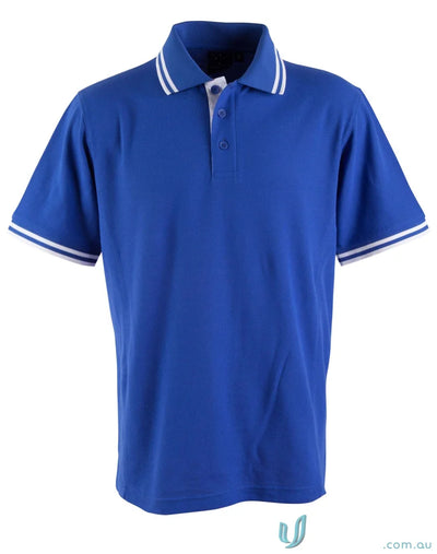Blue Grace Polo shirt with white trim made from Truedry Pique Short fabric