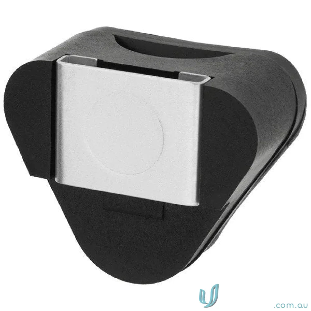 Black rubber corner protector with metal bracket for Hardhat Clip Mount, nightstick zero band compatible