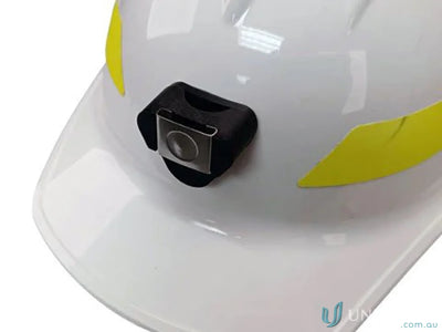 White hard hat with black mount for Nightstick Zero Band Zero Band Headlamp