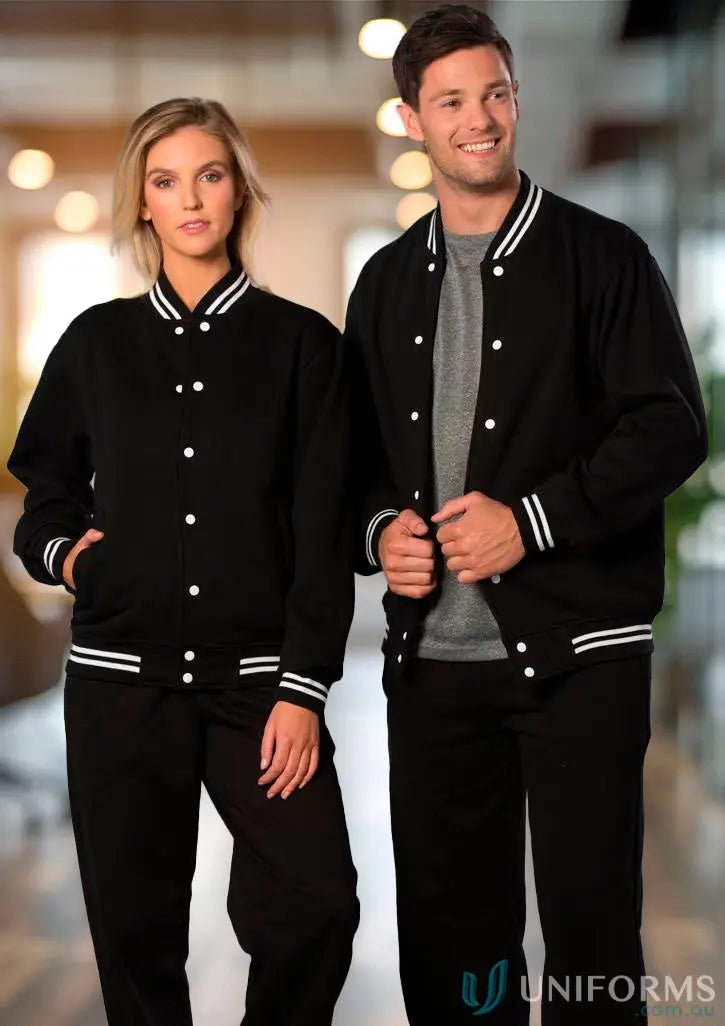 Matching black fleece varsity jackets for team appearance and winning spirit fleece