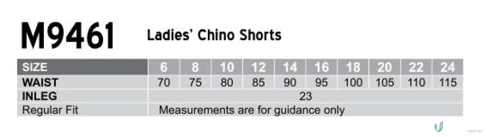 Housekeep Ladies Chino Shorts size chart for ladies chino shorts fit and sizing