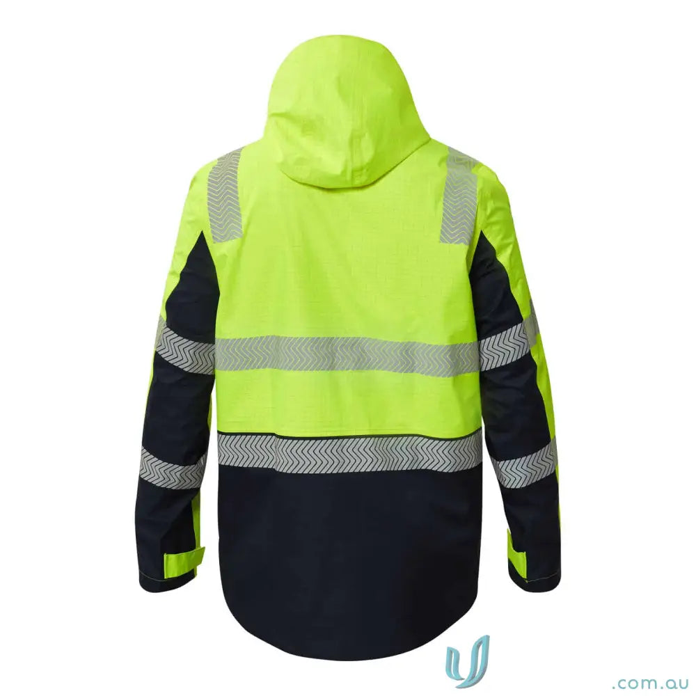 High-visibility HRC2 Inherent Reflective 3-in-1 Jacket with hood and cal cm² details