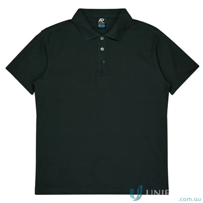 Dark green Hunter Polo shirt in pique knit, perfect for uniforms