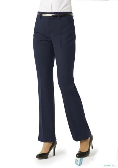 Navy blue IOP Ladies Relaxed Fit Straight Leg Pant with belt, perfect for bs29320 ladies