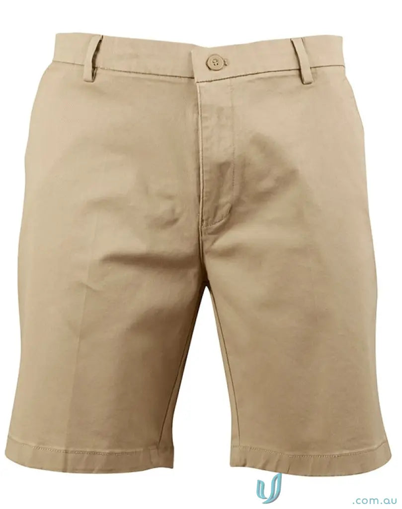 Khaki chino shorts from IOP Men’s Stretch SlimFit Boston Chino Shorts m9381