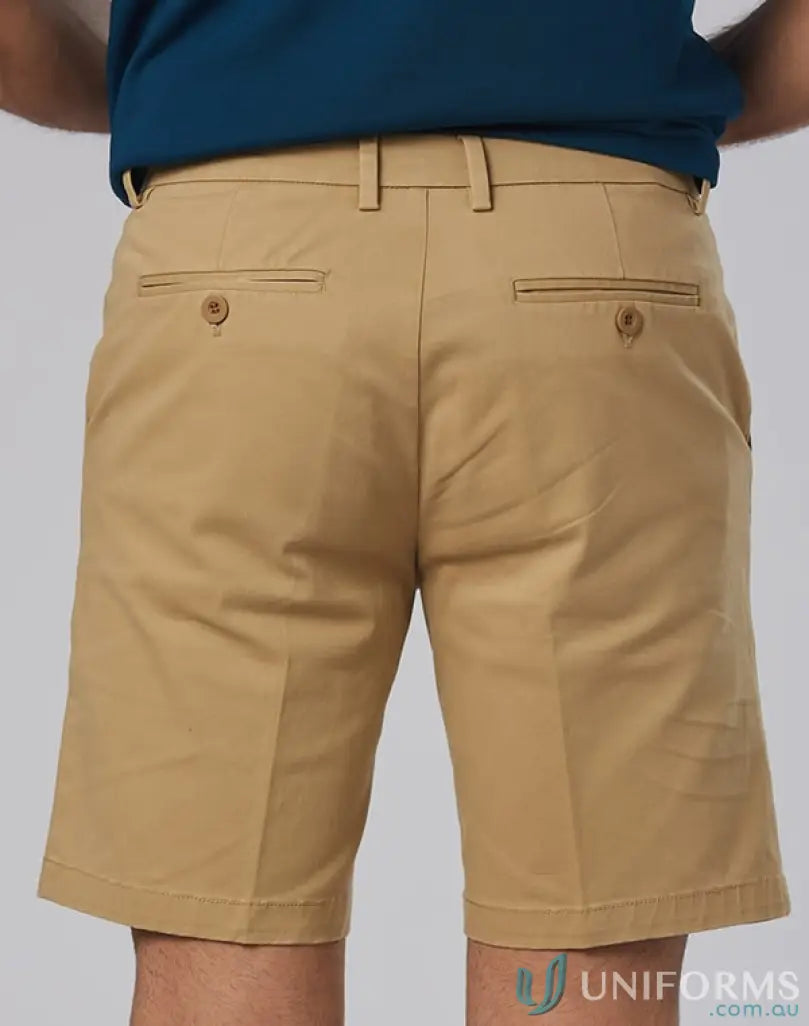 Khaki-colored IOP Mens Stretch SlimFit Chino Short, perfect Boston Chino Shorts look