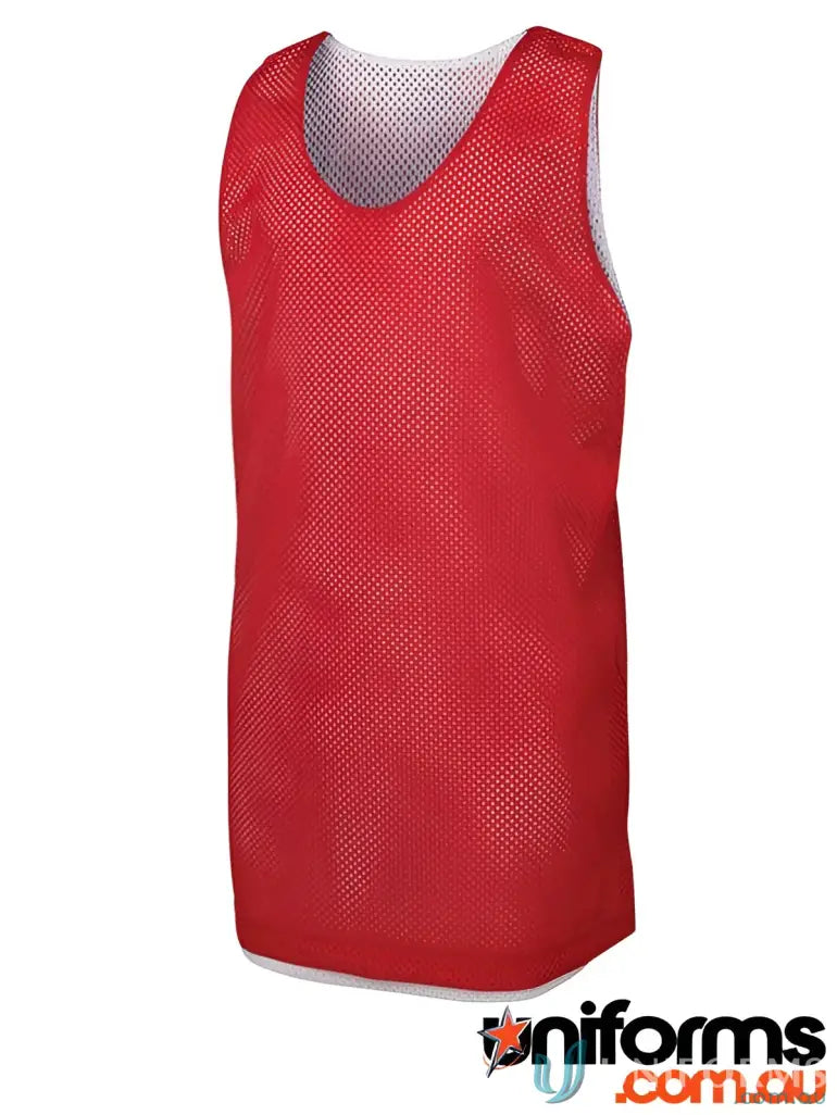 Red reversible mesh sports vest for JBS Adults Basketball with code 7KBS2 in mesh fabric