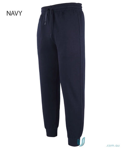 Navy blue JB’S Adults Cuffed Track Pants with elastic waistband and urban fit style