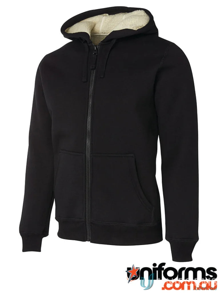 Black zip-up JBs Adults Shepherd Hoodie with cozy sherpa lining and shepherd fleece