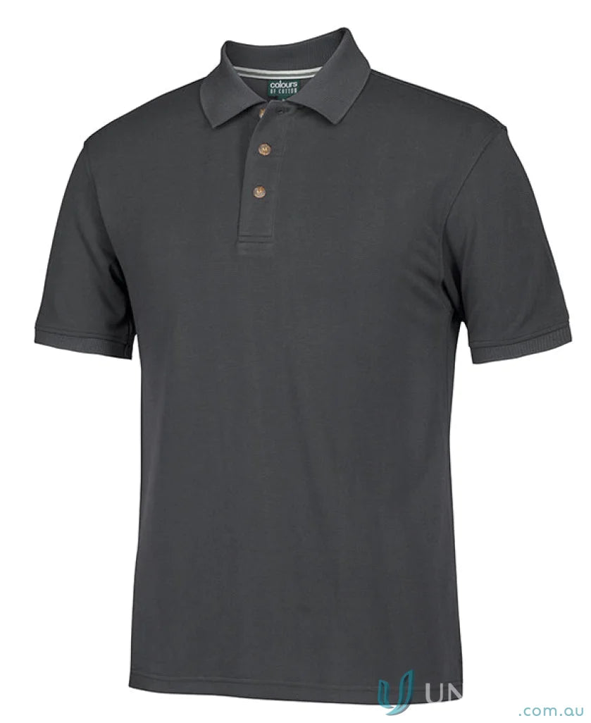 Gray short-sleeved cotton ottoman polo shirt from JBs Colours Of Cotton Ottoman Polo collection