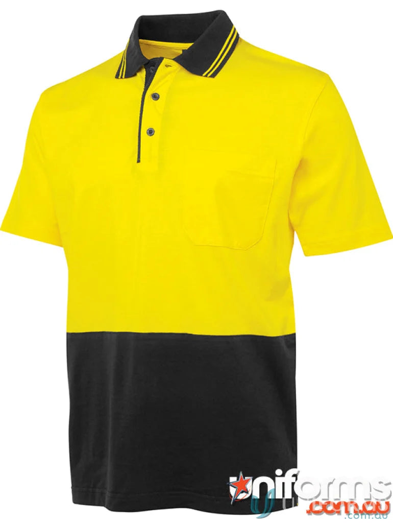 Two-tone short-sleeved polo shirt from JBS Hi Vis workwear and uniforms collection