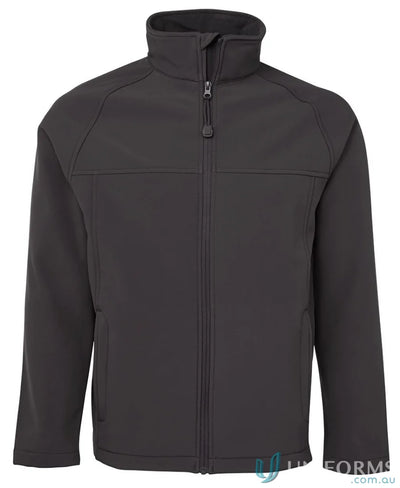 Man wearing JBs Layer Softshell Jacket in navy blue with stand-up collar