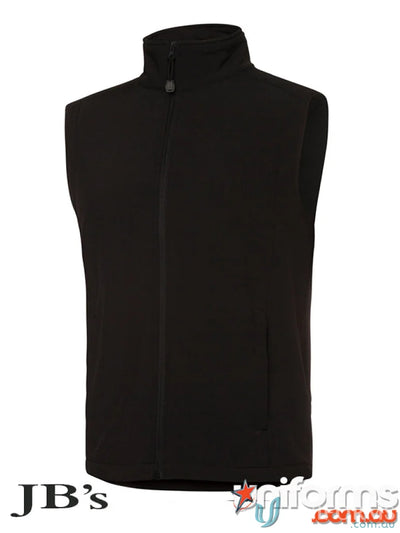 Black JBs Layer Softshell Vest with high collar and interchangeable zip pullers