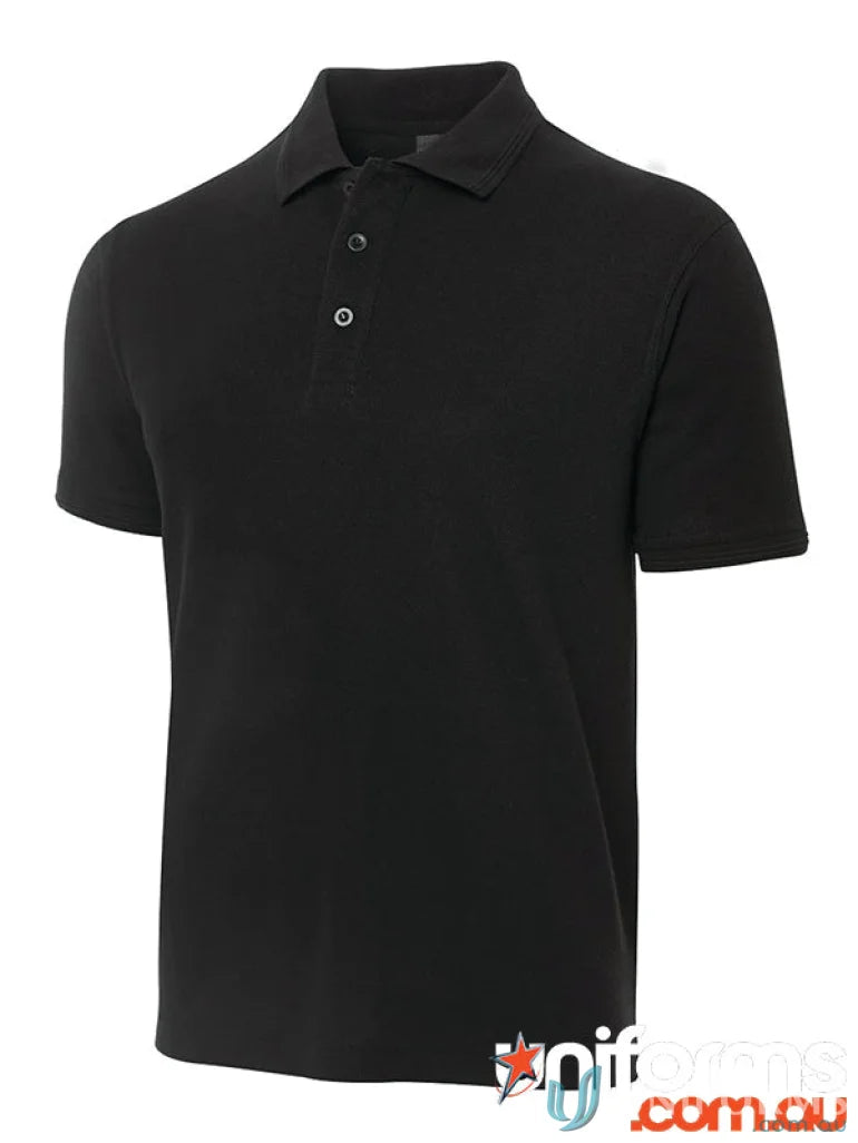 Black short-sleeved pique polo shirt from JBs Pique Polo with UPF protection