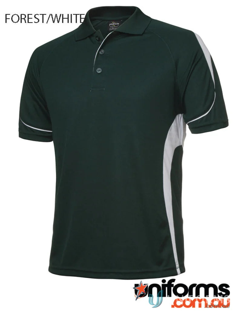 JBs Podium stay cool forest green white polo shirt in urban fit style