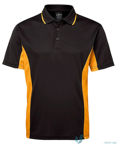 Black and gold JBs Podium Kids Contrast Polo shirt for stylish kids