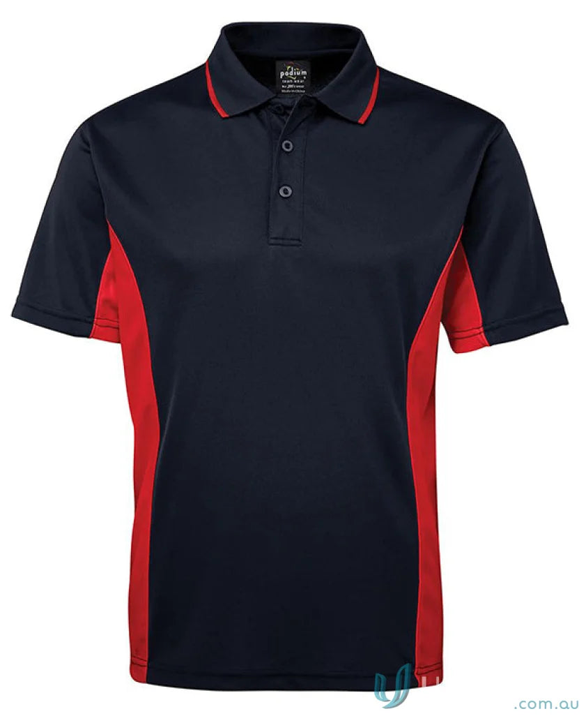 Navy and red JBs Podium Kids Contrast Polo shirt for boys and girls