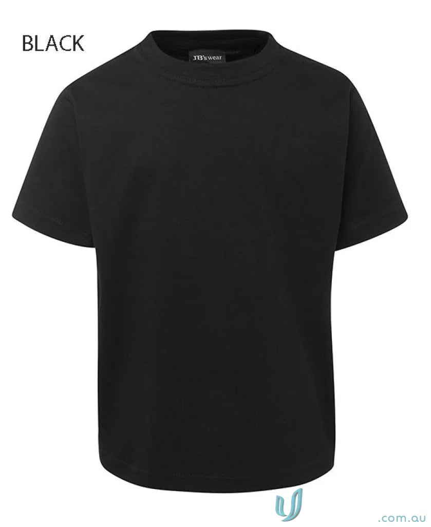Black short-sleeved kids tee from 1KT JBs Wear with classic fit for comfort