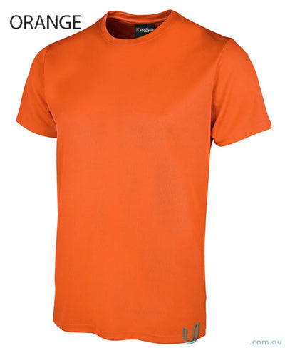 Orange short-sleeved JBS Wear Podium Poly Tee with podium cool and sun protection