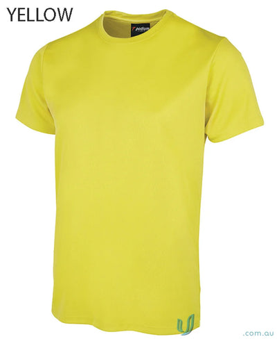 Yellow short-sleeved JBS Wear Podium Poly Tee for sun protection and podium cool style