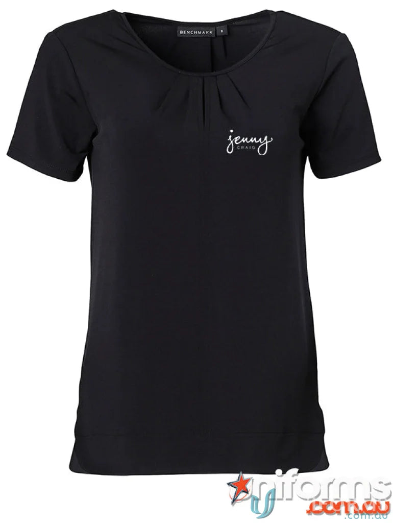 Black Jenny Craig SS Blouse ideal for work uniforms and professional workwear outfits
