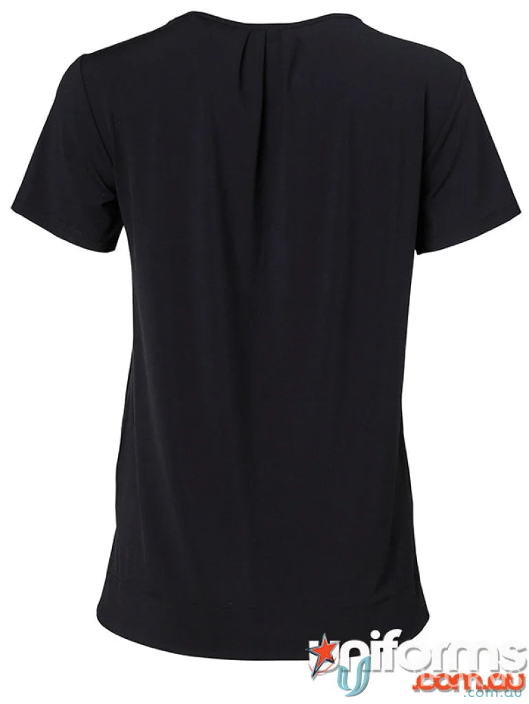 Black short-sleeved blouse from Jenny Craig EMB SS Black Blouse, perfect for work uniforms