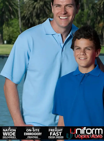 Two men in stylish classic fit Polo Code 2KP shirts from JBs Kids