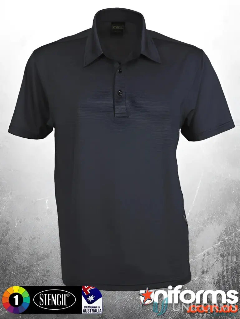 Dark short-sleeved polo shirt from KENNARDS Mens SilverTech made with polyester high performance fabric