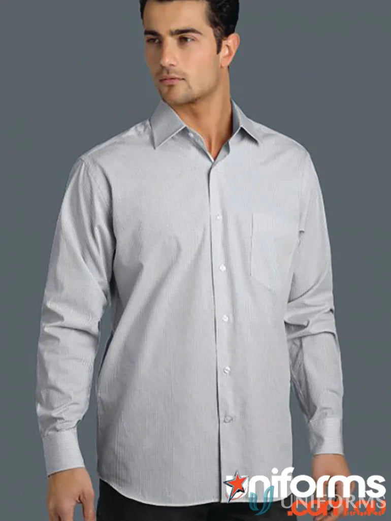 Gray Keval mens long long sleeve mini check shirt for a casual stylish look