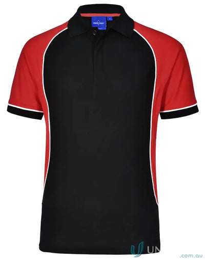 Kids Arena Polo black and red polo shirt perfect for Kids Group Events and PS77K Arena