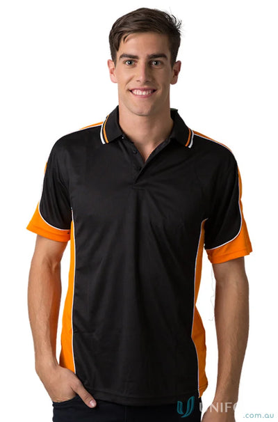 Kids Auburn Polo in black and orange with cooldry moisture management technology