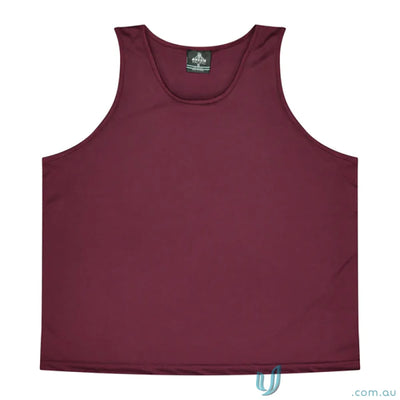 Aussie Pacific 3107 Kids Botany Singlet in Maroon