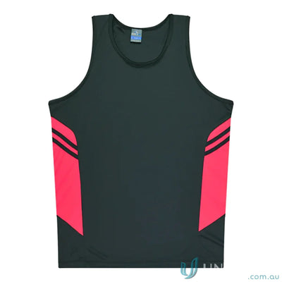 Aussie Pacific 3111 Kids Thames Singlet in Slate/Pink