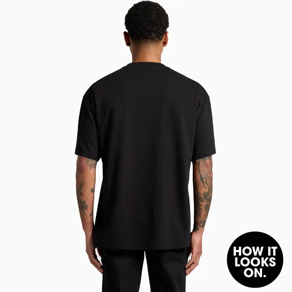 Kik oversize tee black oversized short-sleeve with double needle hems