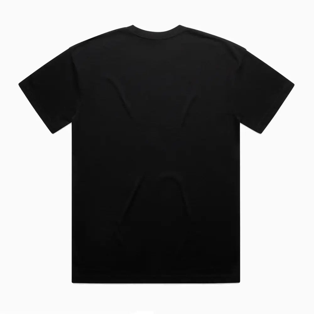 Kik oversize tee: black short-sleeve mens street tee with wide neck ribbing