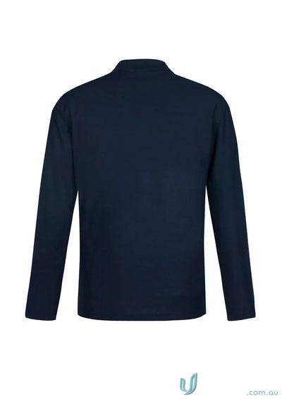 Navy blue Krue LS Polo men’s crew long p400ml long sleeve polo with twin needle sleeve