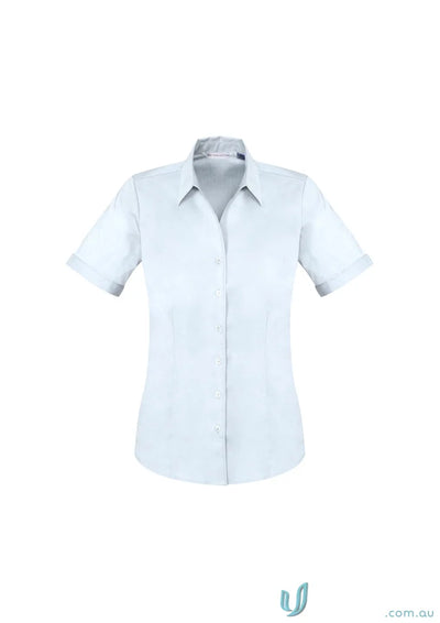 Light blue womens Monaco short sleeve Bentleigh SS shirt from Biz Collection Ladies