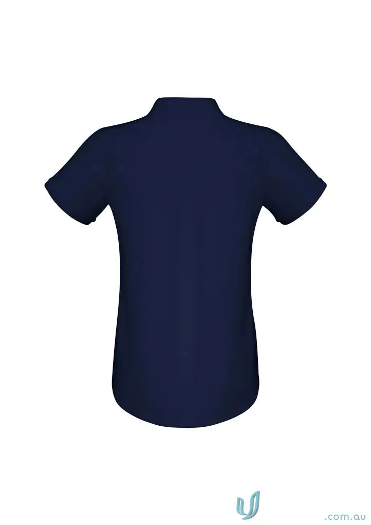 Navy blue polo shirt from Ladies EMB SS Blouse, perfect for medical and work uniforms
