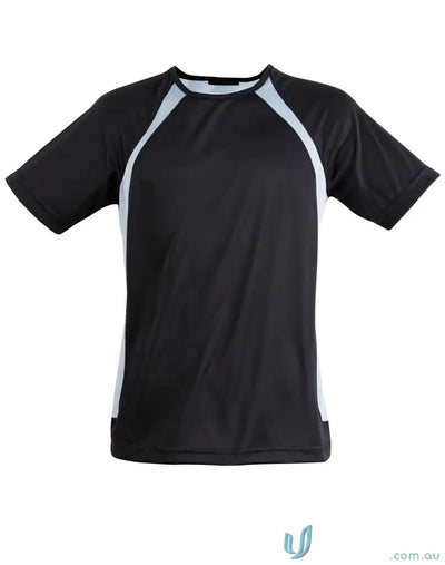 Black and white Sprint Tee athletic shirt perfect for workout uniforms or workwear