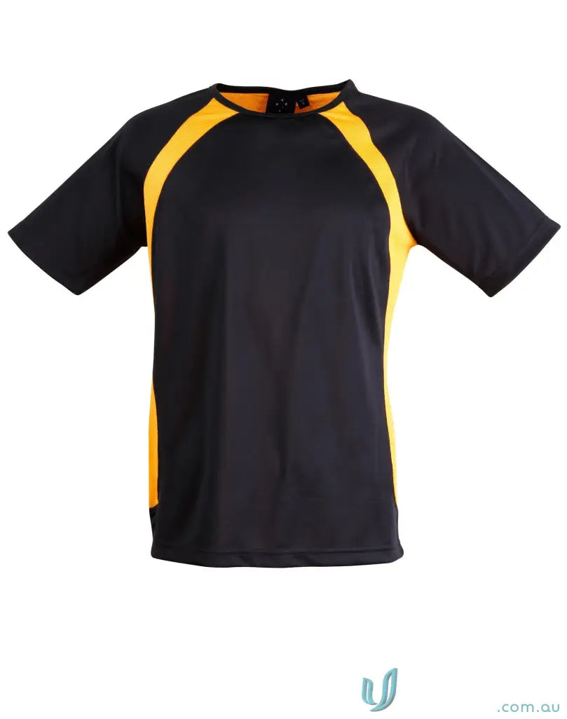 Black and gold Sprint Tee short-sleeved workwear shirt perfect for uniforms
