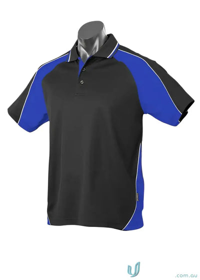 Black and blue Ladies Panorama Polo shirt, perfect for work uniforms or casual uniforms