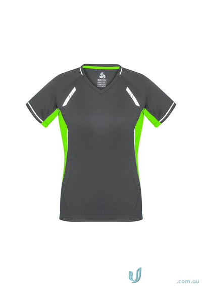 Gray and green Ladies Renegade Tee from Biz Collection Ladies, perfect ladies renegade short sleeve