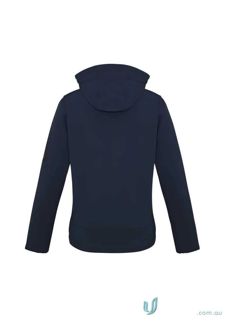 Womens summit jacket navy hooded jacket made with biz tech material for style and performance