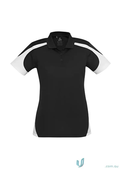 Black and white ladies Talon Polo shirt from Biz Cool perfect blend for casual style