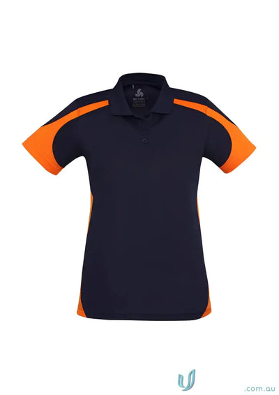 Ladies Talon Polo in navy and orange, biz cool perfect blend for stylish comfort
