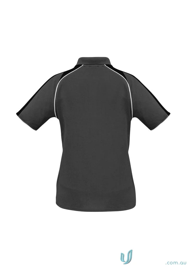 Gray ladies Triton Polo with short sleeve Biz Cool™ polyester fabric