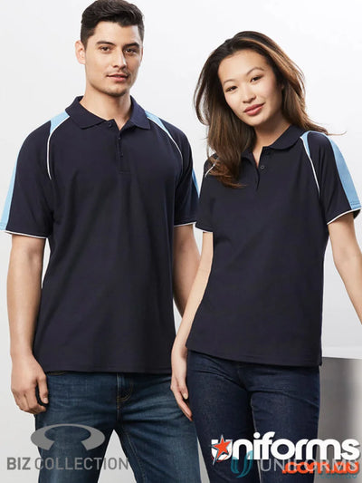 Matching navy Ladies Triton Polo shirts made with Biz Cool™ Polyester, Triton short sleeve style