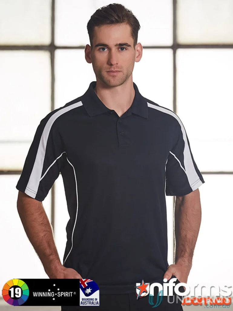 Black and white ps53 Legend Mens Truedry short sleeve polo shirt product image