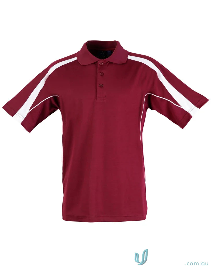 Maroon Legend Polo mens short sleeve polo with white accents for Legend Mens Truedry ps53